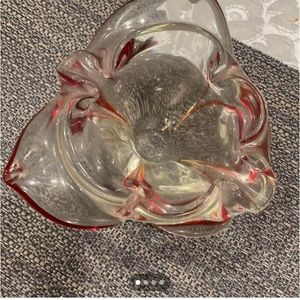 Red murano glass decorative bowl